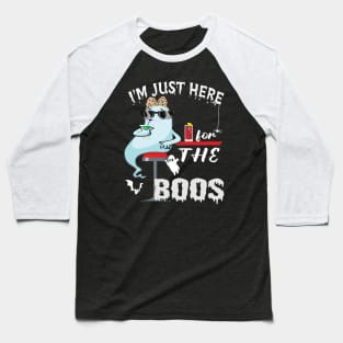 I'm Just Here For The Boos Funny Halloween Ghost Baseball T-Shirt